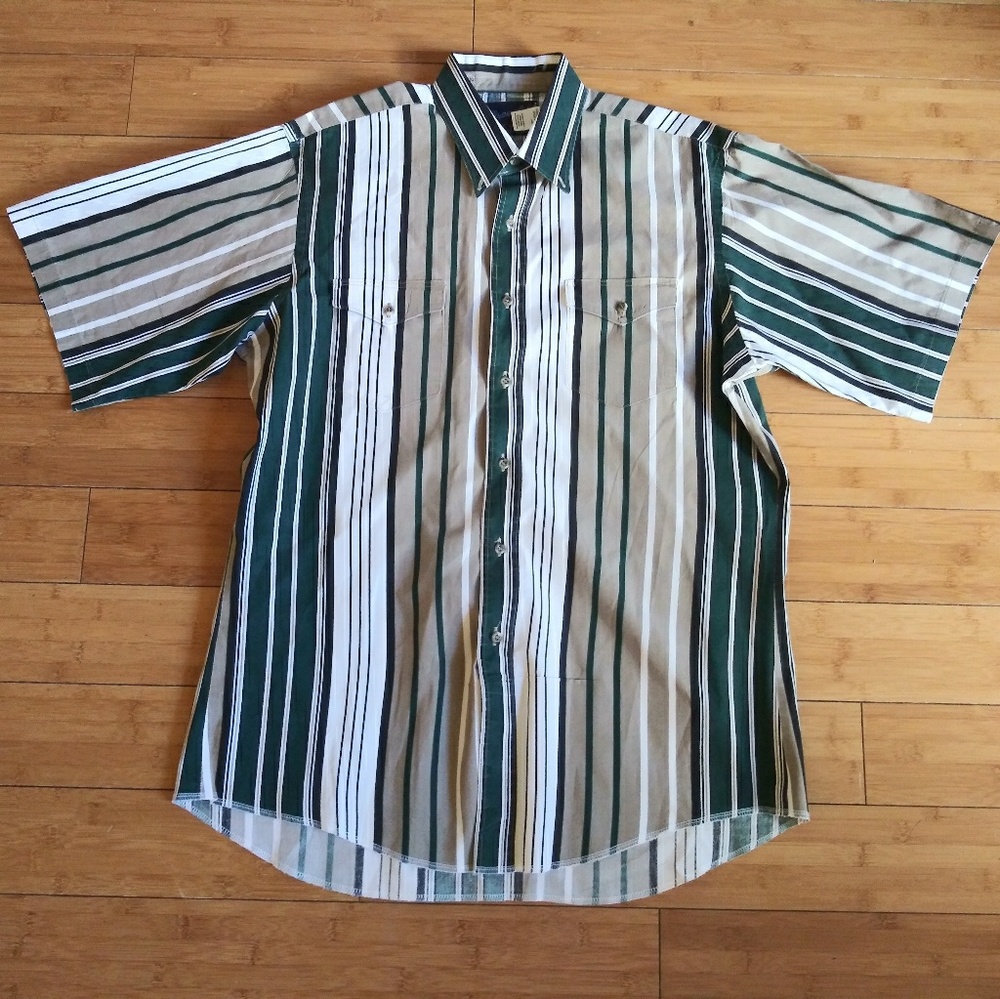 Wrangler Single Needle Western Striped Shirt 16.5